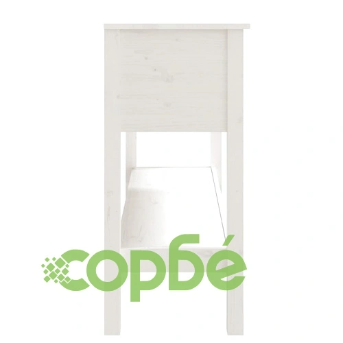 Конзолна маса бяла 100 x 35 x 75 см борово дърво масив ➤ топ цена ➤ sorbe.bg