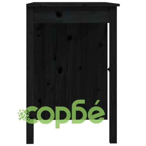 Бюро, черно, 100x50x75 см, борово дърво масив ➤ топ цена ➤ sorbe.bg