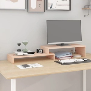 Поставка за монитор, (52-101)x22x14 см, бор масив