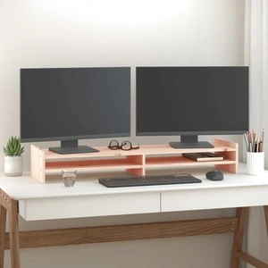 Поставка за монитор, 100x27x15 см, бор масив
