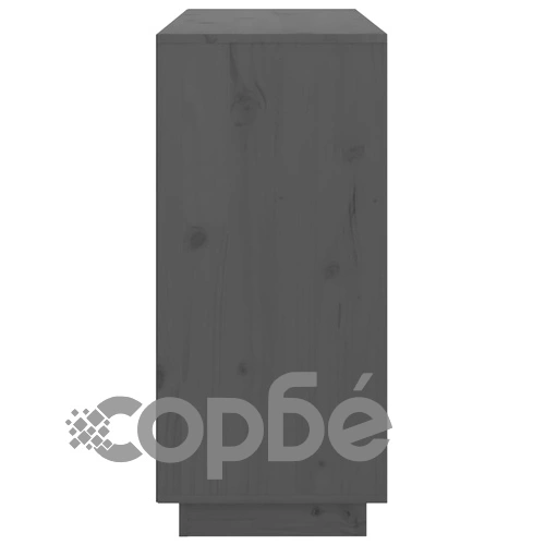 Сайдборд, сив, 111x34x75 см, бор масив ➤ топ цена ➤ sorbe.bg