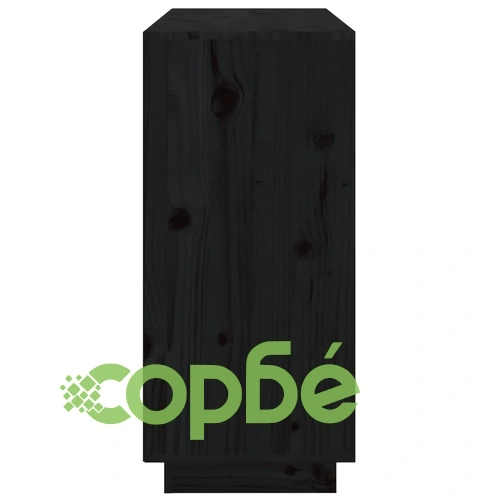 Сайдборд, черен, 111x34x75 см, бор масив ➤ топ цена ➤ sorbe.bg