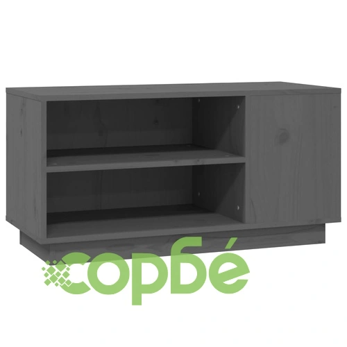 ТВ шкаф, сив, 80x35x40,5 см, бор масив ➤ топ цена ➤ sorbe.bg