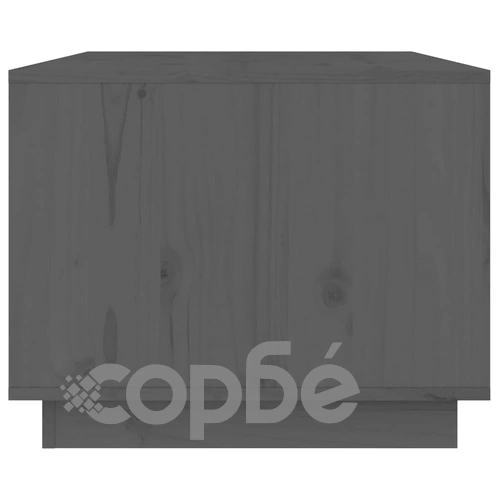 Кафе маса, сива, 80x50x40 см, борово дърво масив ➤ топ цена ➤ sorbe.bg