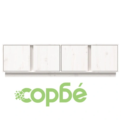 ТВ шкаф, бял, 140x40x40 см, бор масив ➤ топ цена ➤ sorbe.bg