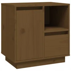 Нощно шкафче, меденокафяво, 50x34x50 см, борово дърво масив