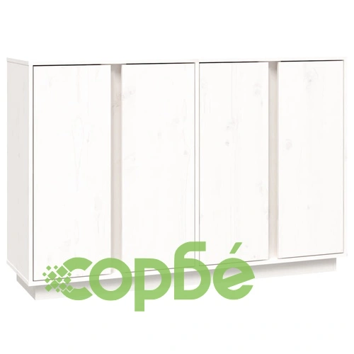 Сайдборд, бял, 120x35x80 см, бор масив ➤ топ цена ➤ sorbe.bg