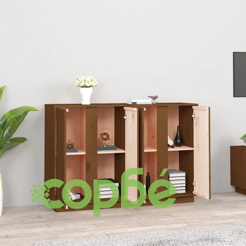 Сайдборд, меденокафяв, 120x35x80 см, бор масив ➤ топ цена ➤ sorbe.bg