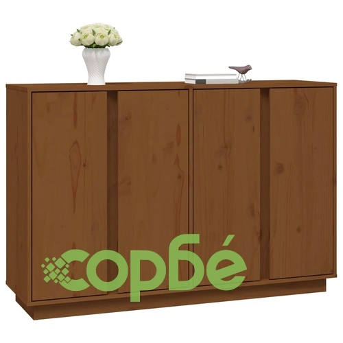 Сайдборд, меденокафяв, 120x35x80 см, бор масив ➤ топ цена ➤ sorbe.bg