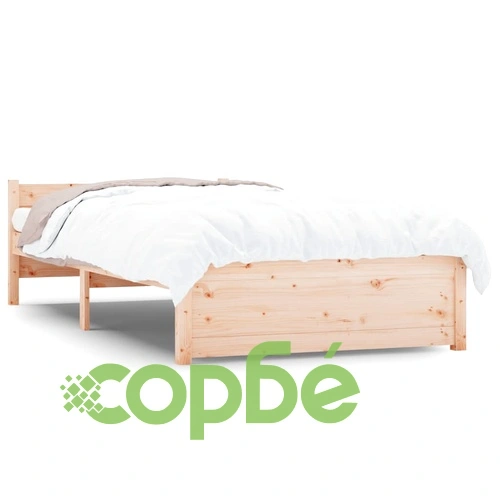 Рамка за легло, масивно дърво, 75x190 см, Small Single ➤ топ цена ➤ sorbe.bg
