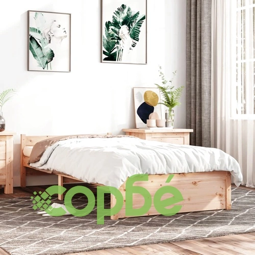 Рамка за легло, масивно дърво, 75x190 см, Small Single ➤ топ цена ➤ sorbe.bg