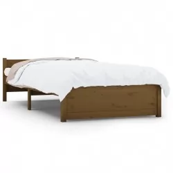 Рамка за легло меденокафява дърво масив 90x190 см 3FT Single