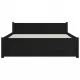 Рамка за легло черна дървен масив 120x190 см 4FT Small Double