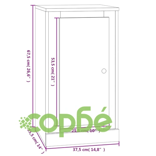 Сайдборд, 2 бр, бял гланц, 37,5x35,5x67,5 см, инженерно дърво ➤ топ цена ➤ sorbe.bg