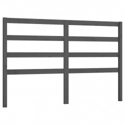 Горна табла за легло, сива, 146x4x100 см, бор масив