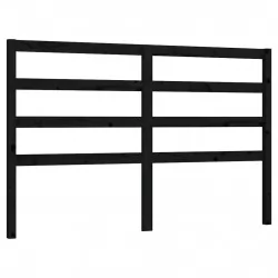 Горна табла за легло, черна, 166x4x100 см, бор масив