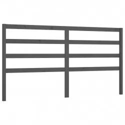 Горна табла за легло, сива, 186x4x100 см, бор масив