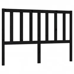 Горна табла за легло, черна, 141x4x100 см, бор масив