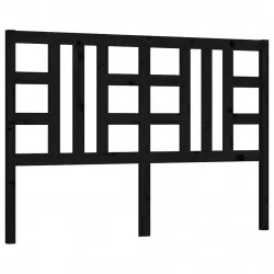 Горна табла за легло, черна, 126x4x100 см, бор масив
