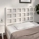 Горна табла за легло, бяла, 140,5x4x100 см, бор масив