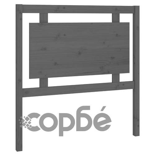 Горна табла за легло, сива, 95,5x4x100 см, бор масив ➤ топ цена ➤ sorbe.bg