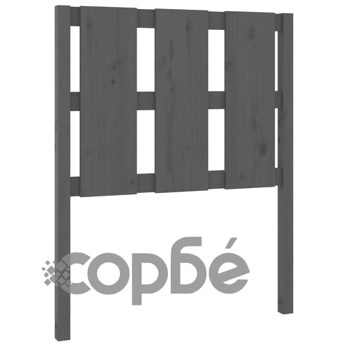 Горна табла за легло, сива, 80,5x4x100 см, бор масив ➤ топ цена ➤ sorbe.bg