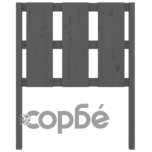 Горна табла за легло, сива, 80,5x4x100 см, бор масив ➤ топ цена ➤ sorbe.bg