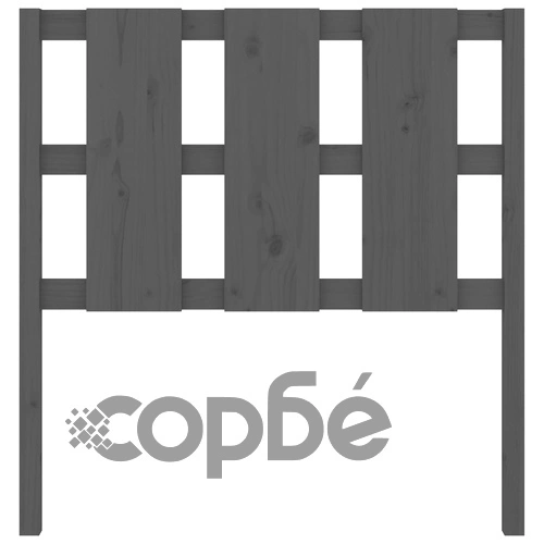 Горна табла за легло, сива, 105,5x4x100 см, бор масив ➤ топ цена ➤ sorbe.bg