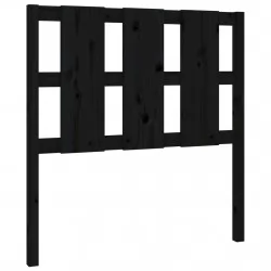 Горна табла за легло, черна, 105,5x4x100 см, бор масив