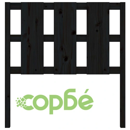 Горна табла за легло, черна, 105,5x4x100 см, бор масив ➤ топ цена ➤ sorbe.bg