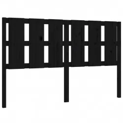 Горна табла за легло, черна, 155,5x4x100 см, бор масив