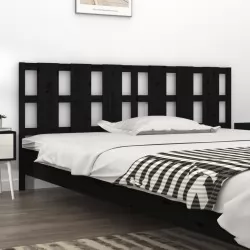Горна табла за легло, черна, 205,5x4x100 см, бор масив