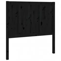 Горна табла за легло, черна, 95,5x4x100 см, бор масив