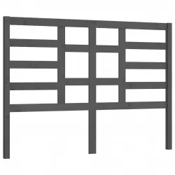 Горна табла за легло, сива, 126x4x104 см, бор масив