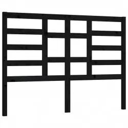 Горна табла за легло, черна, 126x4x104 см, бор масив