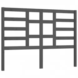 Горна табла за легло, сива, 146x4x104 см, бор масив