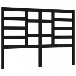 Горна табла за легло, черна, 146x4x104 см, бор масив