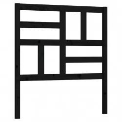 Горна табла за легло, черна, 81x4x104 см, бор масив