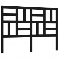Горна табла за легло, черна, 126x4x104 см, бор масив