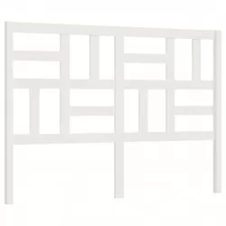 Горна табла за легло, бяла, 141x4x104 см, бор масив