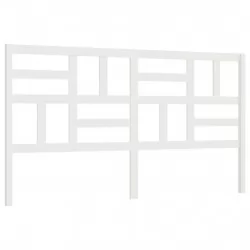 Горна табла за легло, бяла, 206x4x104 см, бор масив