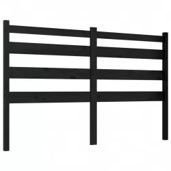 Горна табла за легло, черна, 126x4x100 см, бор масив