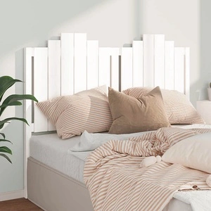 Горна табла за легло, бяла, 141x4x110 см, бор масив
