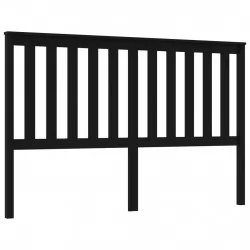 Горна табла за легло, черна, 166x6x101 см, бор масив