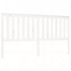 Горна табла за легло, бяла, 186x6x101 см, бор масив