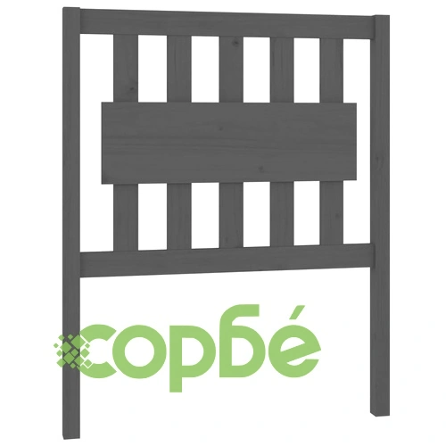 Горна табла за легло, сива, 80,5x4x100 см, бор масив ➤ топ цена ➤ sorbe.bg
