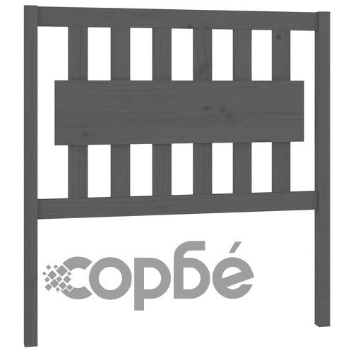 Горна табла за легло, сива, 95,5x4x100 см, бор масив ➤ топ цена ➤ sorbe.bg