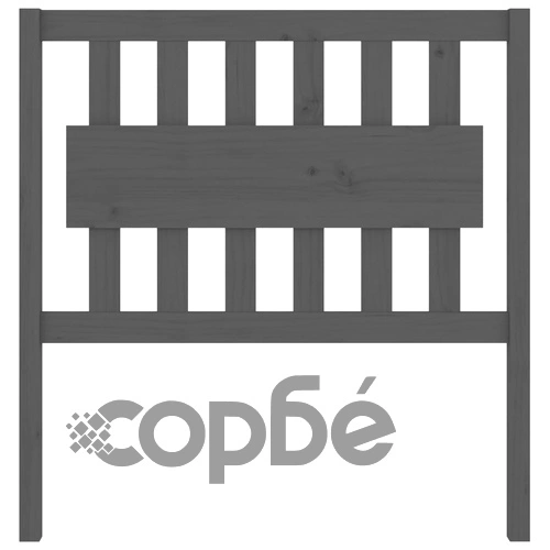 Горна табла за легло, сива, 95,5x4x100 см, бор масив ➤ топ цена ➤ sorbe.bg