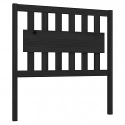 Горна табла за легло, черна, 95,5x4x100 см, бор масив