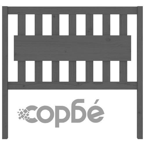 Горна табла за легло, сива, 105,5x4x100 см, бор масив ➤ топ цена ➤ sorbe.bg